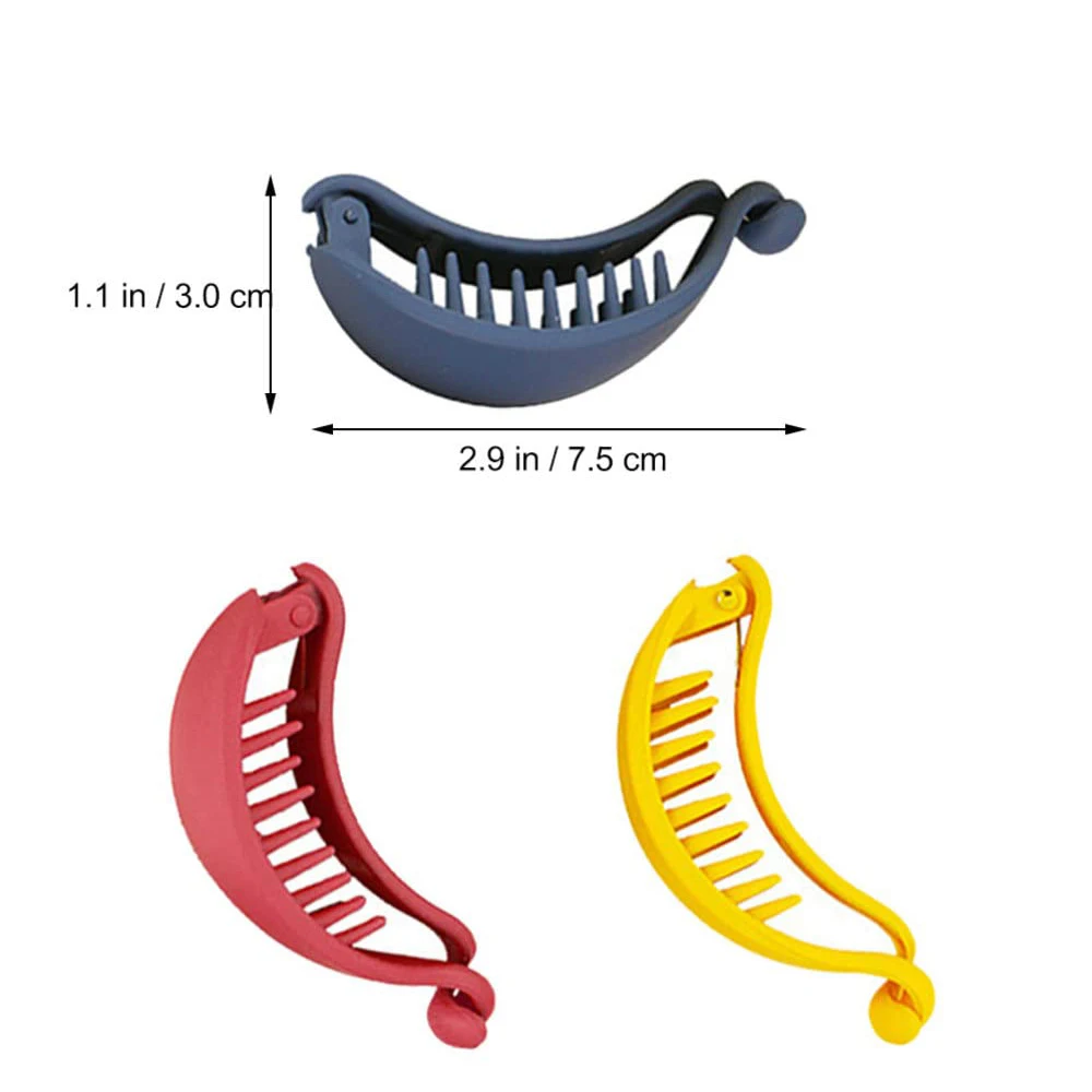 1pcs Banana Shape Hair Clip Candy Color Frosted Matte Hair Claws Ponytail Holder Hairpins Women Sweet Barrette Hair Accessories