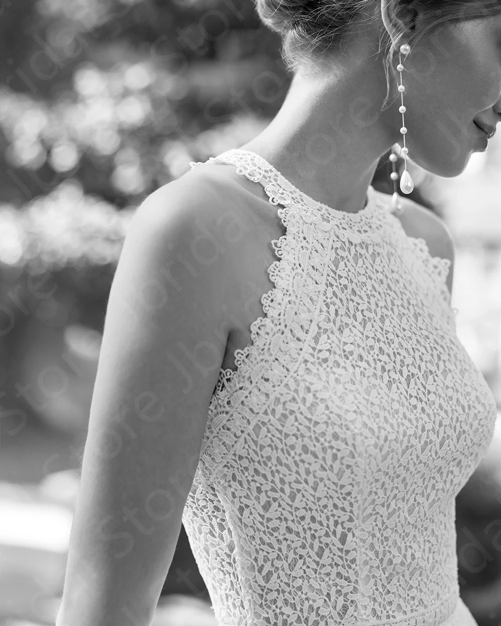 New Summer Boho Wedding Dresses 2024 Beach Bridal Gowns Lace Bride Dress Halter Neck Customized Wedding Gowns Side Split