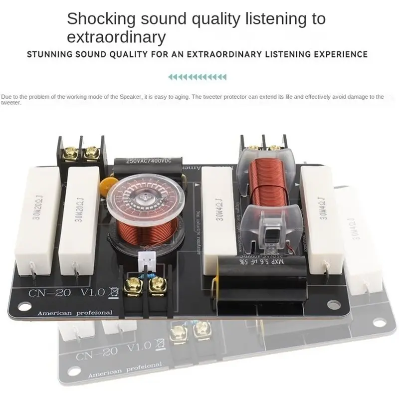 Y45A-CN-20 2 Way Speaker Crossover 450W 3000Hz Low-Treble For 8-12 Inch Speakers 25-44Mm Tweeter