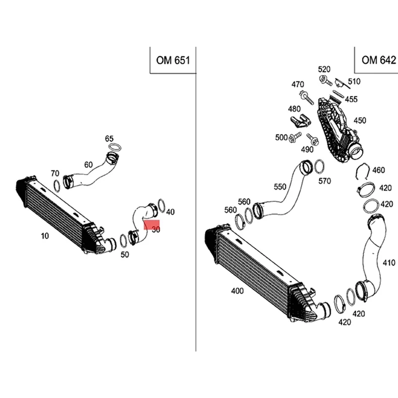 

CKFAM-A2045280000 A2045282782 Intercooler Air Turbo Hose For Mercedes Benz GLK 200 220 250 CDI 2045280000 2045282782