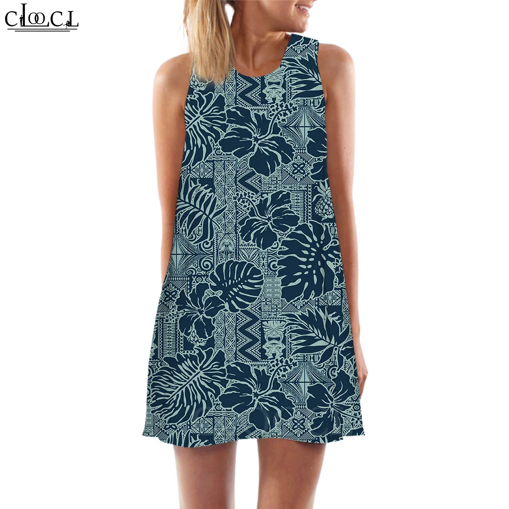 Cloocl vestido feminino regata com estampa de frutas, estampa 3d, cintura solta, sem mangas, verão, colete, saia, estilo praia, dropshipping