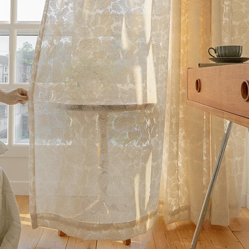 Window Screen Curtains Lace Thick Window Screen, Living Room and Bedroom Partition, Finished Sheer Curtains