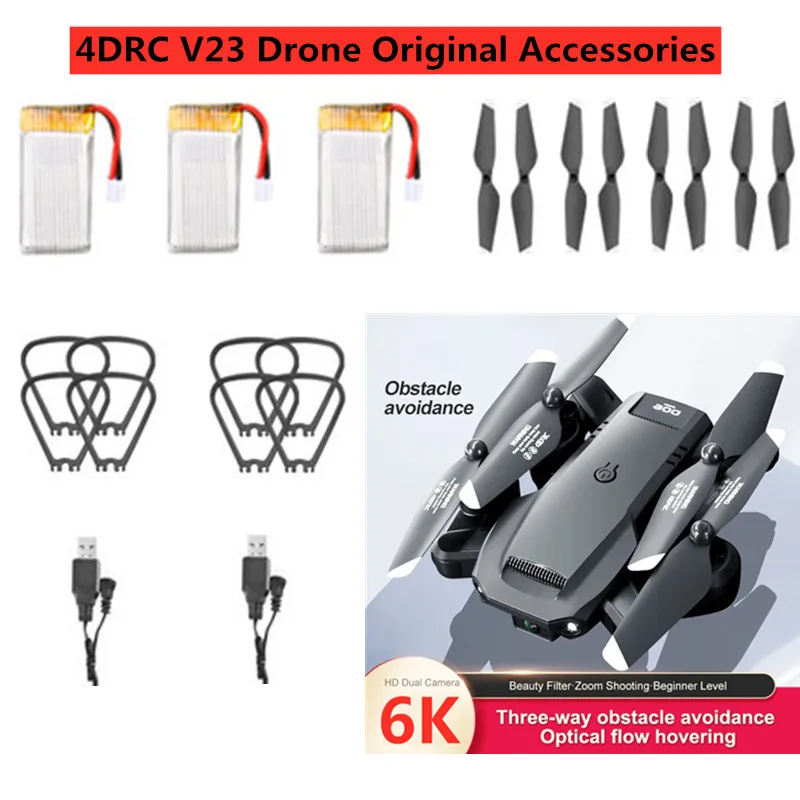 

4DRC V23 RC Drone Battery 3.7V 1000mAh Battery/Propeller/USB Line V23 RC Obstacle Avoidance Dron Accessories V23 Drone Battery