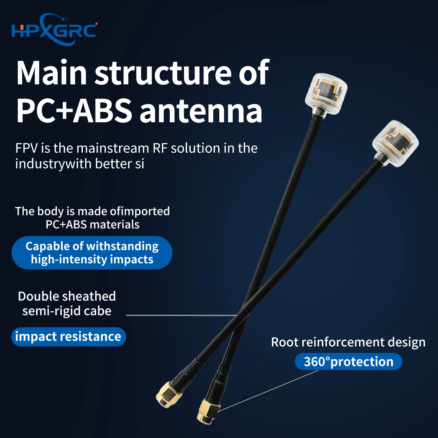 HPXGRC 5.8G Black Bear FPV Antenna V2 RHCP/LHCP SMA/UFL/MMCX-90°/MMCX-Straight for 5.2-6GHz Quadcopter Drone Freestyle DIY RC