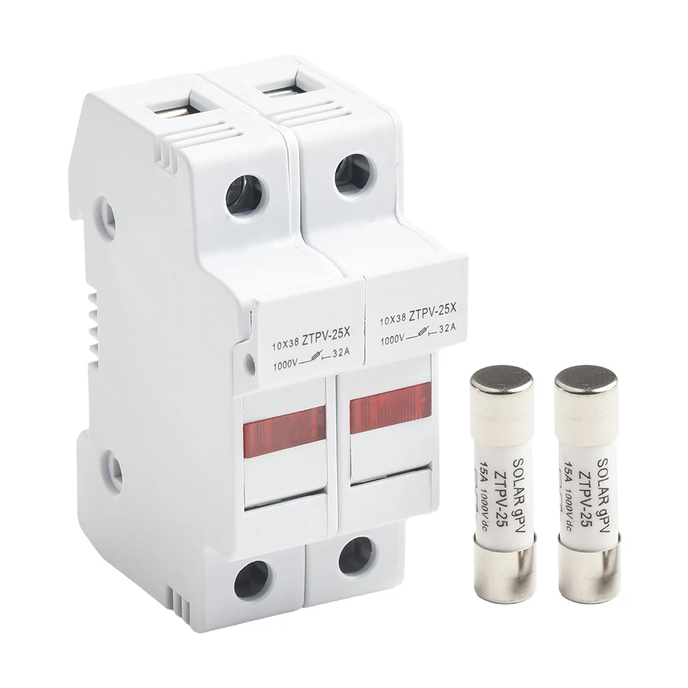 بطارية 2P فيوز حامل 83*74*35 مللي متر DC1000V فيوز 10x38 مللي متر فيوز حجم DIN السكك الحديدية جبل 35 مللي متر قدرة كسر عالية 33kA