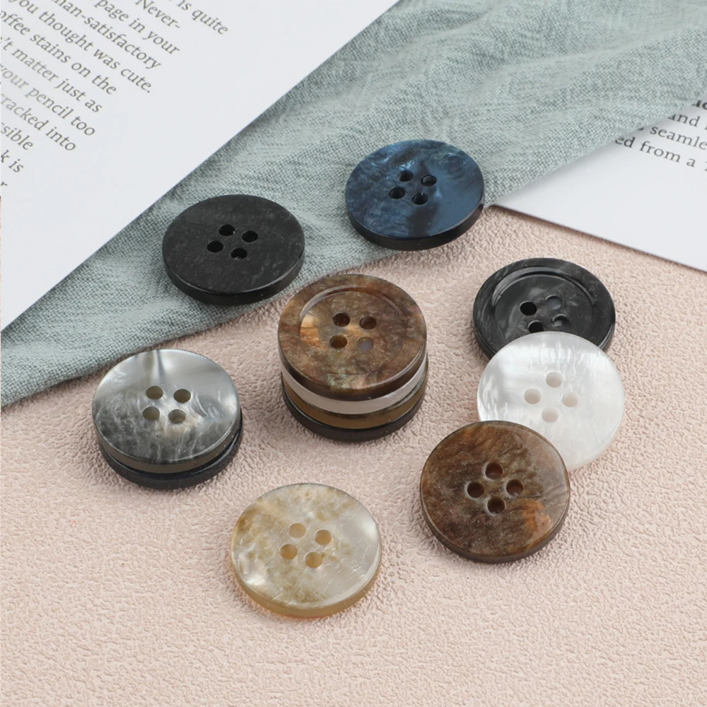 20pc 20mm imitation shell resin wide button