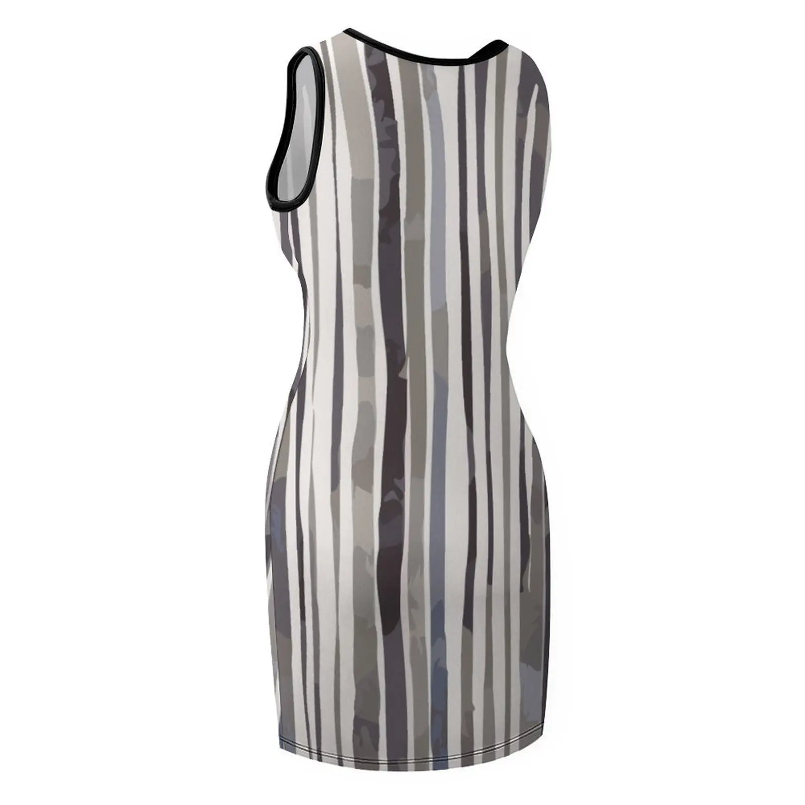 Abstract Grey Stripe Sleeveless Sundress sexy short dresses daring summer clothes for women party dresses women