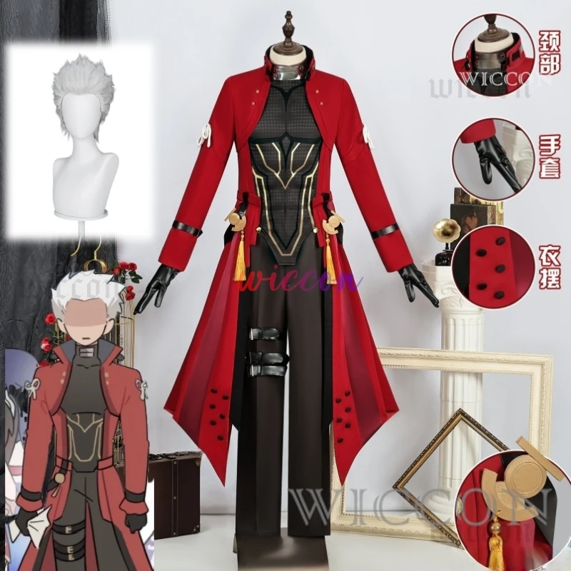 

Honkai Star Rail Fate Archer Косплей Костюм Парик Униформа Арчер Красное Пальто Перчатки Хэллоуин Вечеринка для Мальчиков Мужчин Карнавальный Реквизит