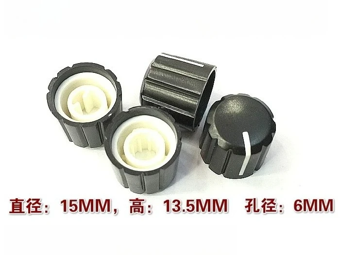 100pcs for 15*13.5MM Plastic Potentiometer Knob D & Splined Shaft Hole