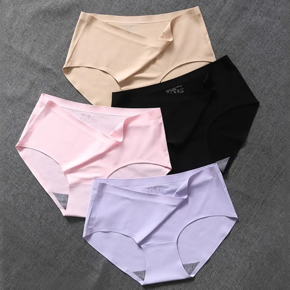 Casual Women Underwear Washable Women Briefs Pants Elastic Sexy Mid-rise Women Underwear Underpants  Soft Wear