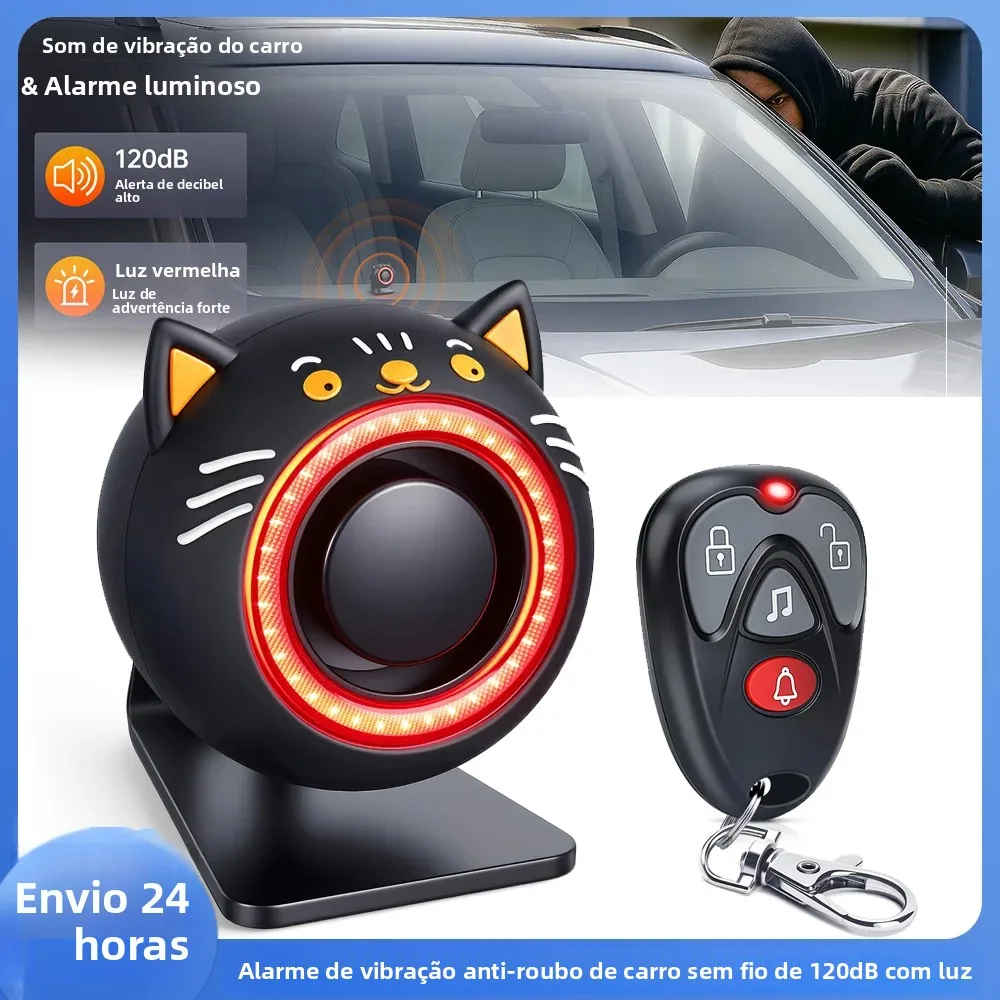 Extractme 120db sem fio alarme de carro sistema de proteção automóvel dispositivo 3 níveis de sensibilidade sistema de alarme do veículo acessórios do carro