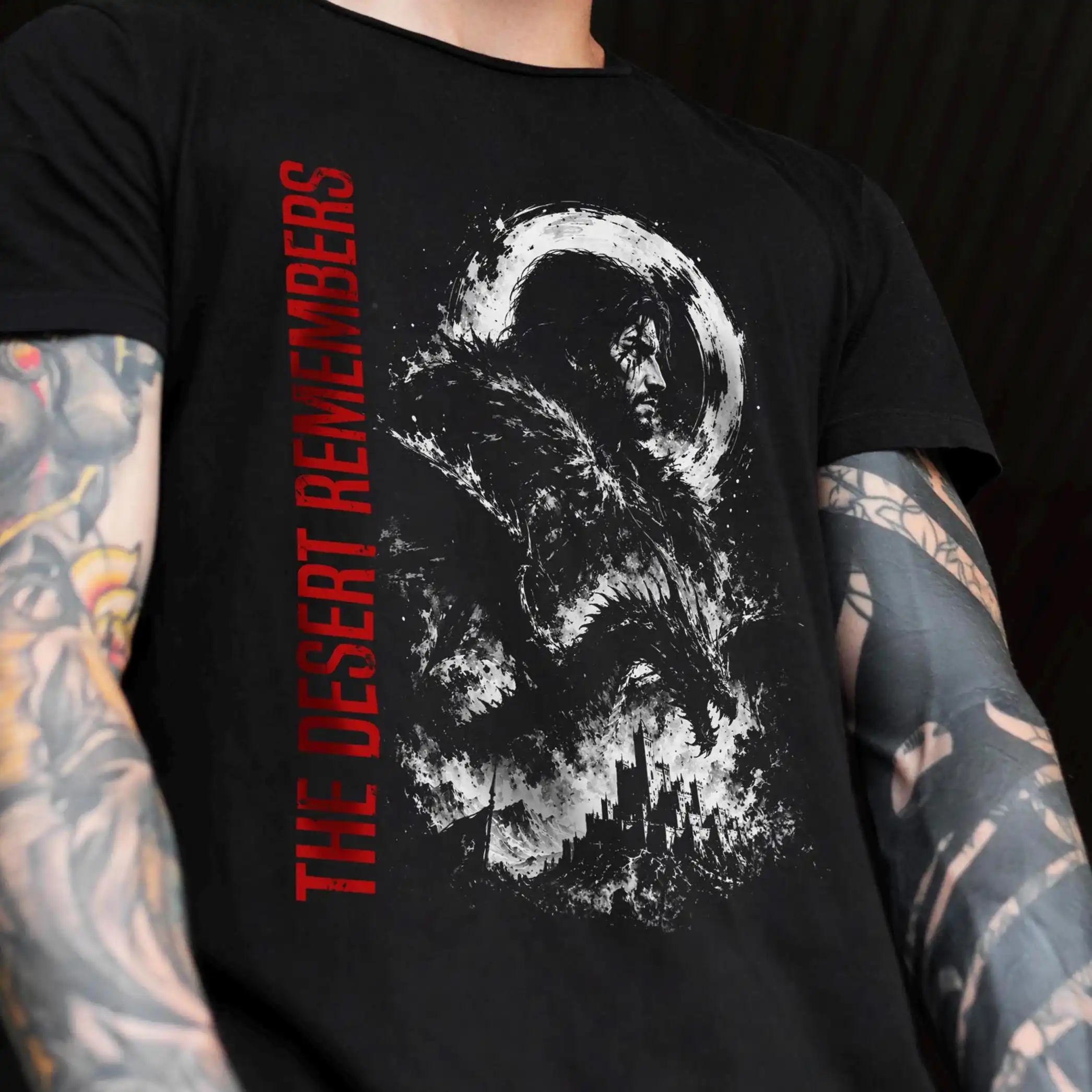 The Desert Remembers Heavy Cotton T-shirt, Videogame Graphic Shirt, Gift for Gamers.