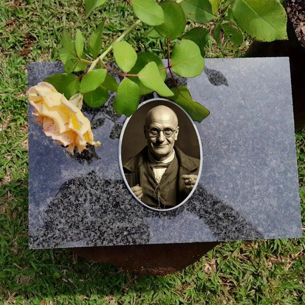 2D Flat Not 3D 1pc Custom Photo Memorial Headstone Tile Personalized Oval Cemetery Marker for Holidays Anniversary gift