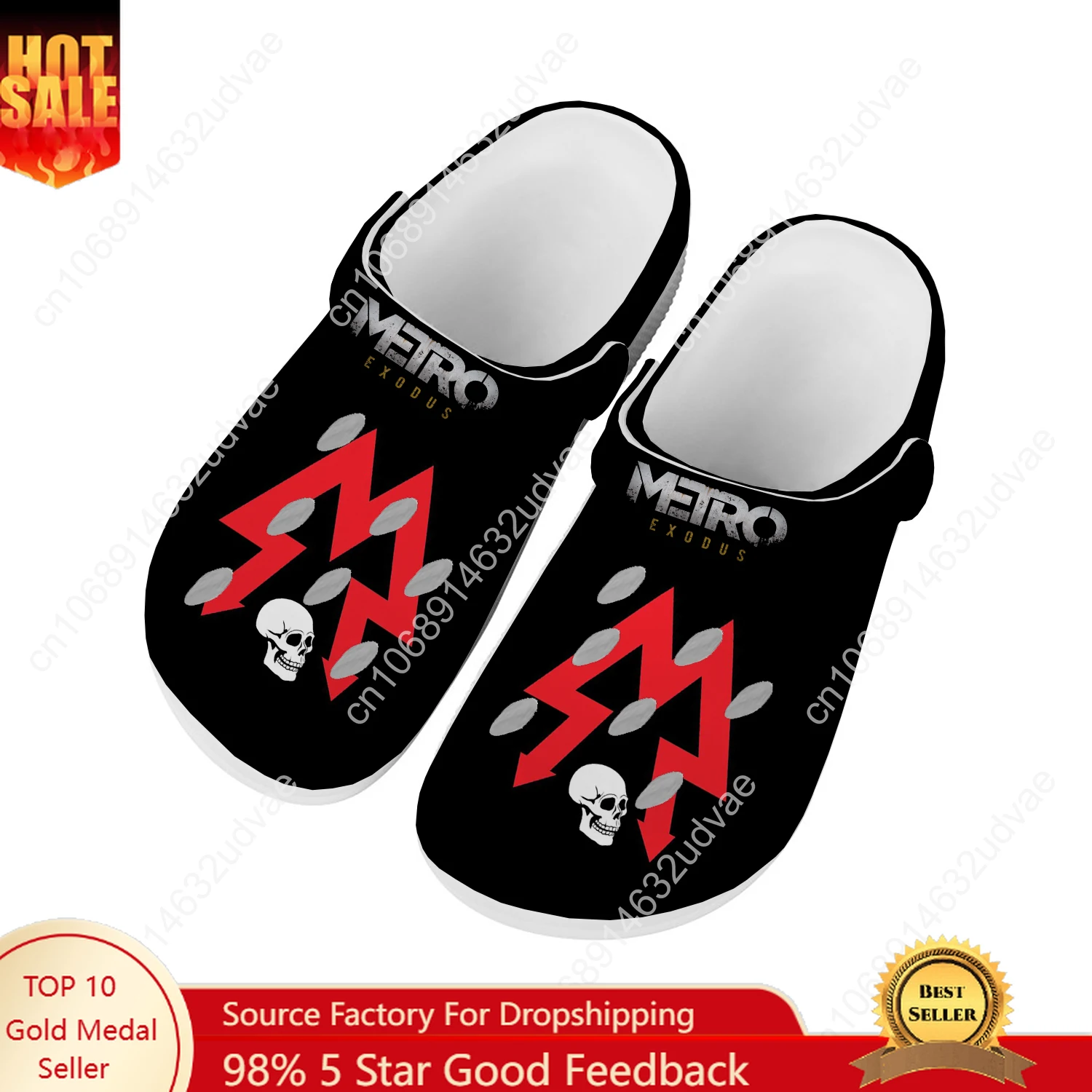 

Metro Exodus Water Shoes Men Women Teenager High Quality Home Garden Clogs Custom Sandals Beach Breathable Hole Slippers