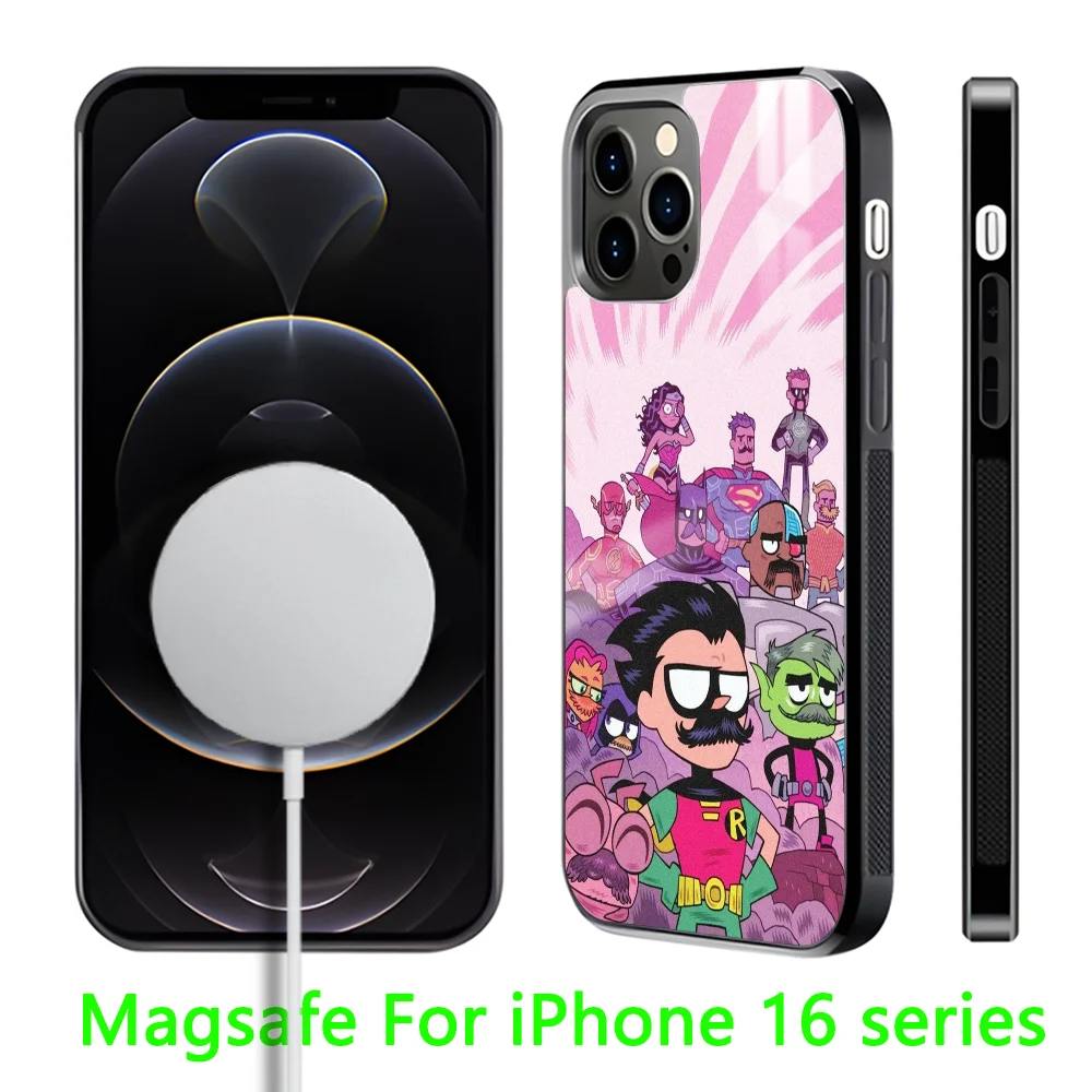 T-Teen Robin T-Titans Go Phone Case For iPhone 16 15 14 13 12 11 Pro Max Plus Mini Magnetic Magsafe Wireless Charging Cover