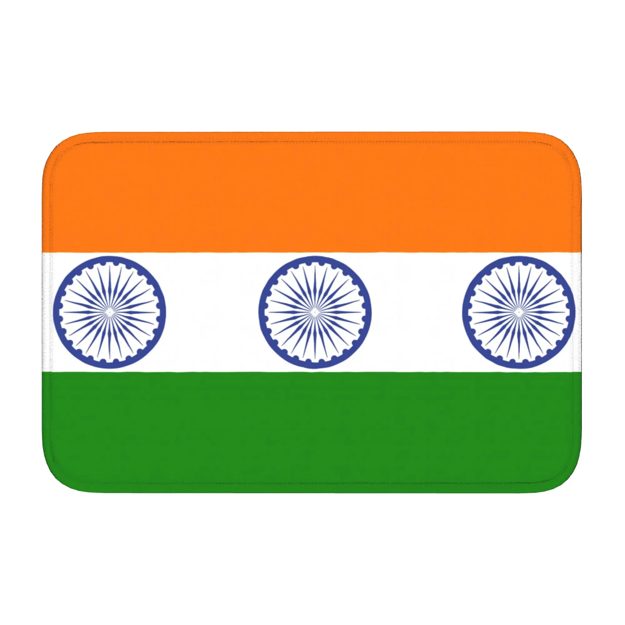 Custom Flag Of Indias Door Floor Kitchen Bathroom Mat Anti-Slip Indias Patriotic Doormat Garden Entrance Rug Carpet Footpad