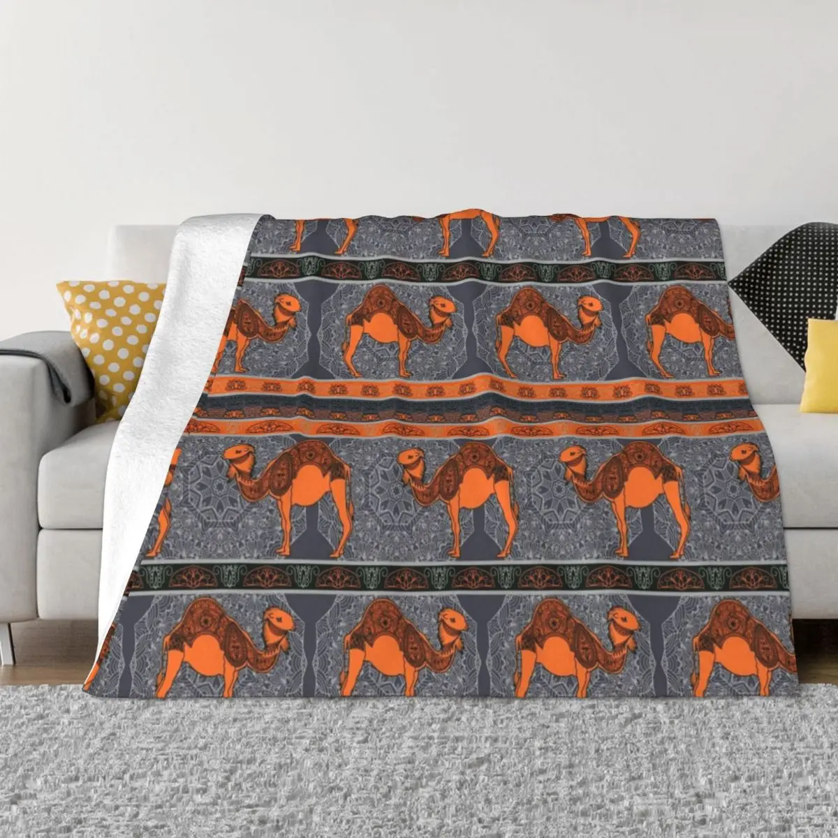 

camel Throw Blanket Decorative Sofas bed plaid Softest Winter beds Moving Blankets