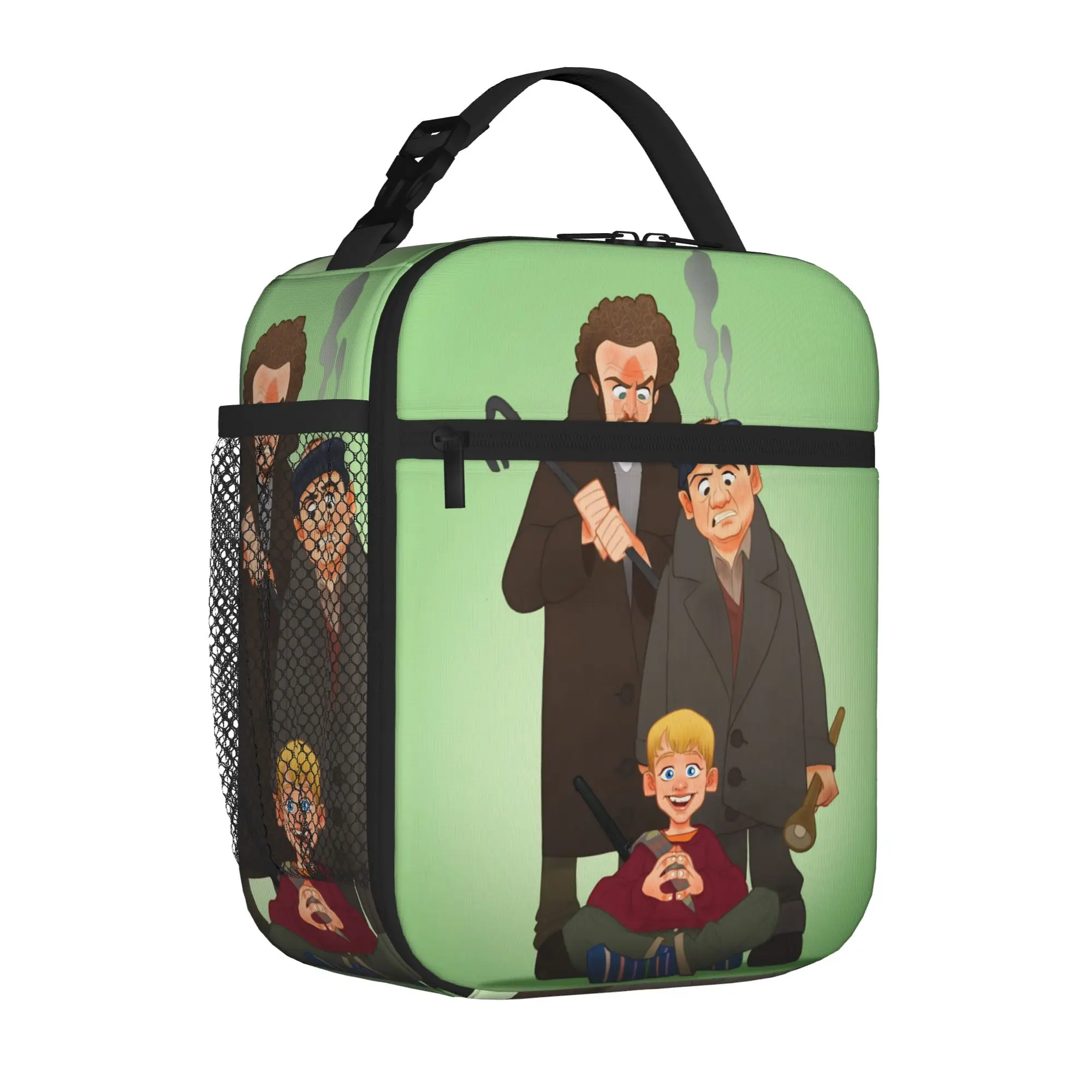 Home Alone Movie Kevin Comedy Tote Insulated Lunch Bag Cartoon Handheld Food Bags Leakproof Thermal Cooler Bento Container Box