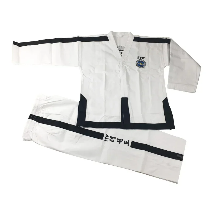 

Taekwondo White Embroidery Standard ITF Uniform for Instructor Master Uniforms Men Taekwondo Uniforms Suit