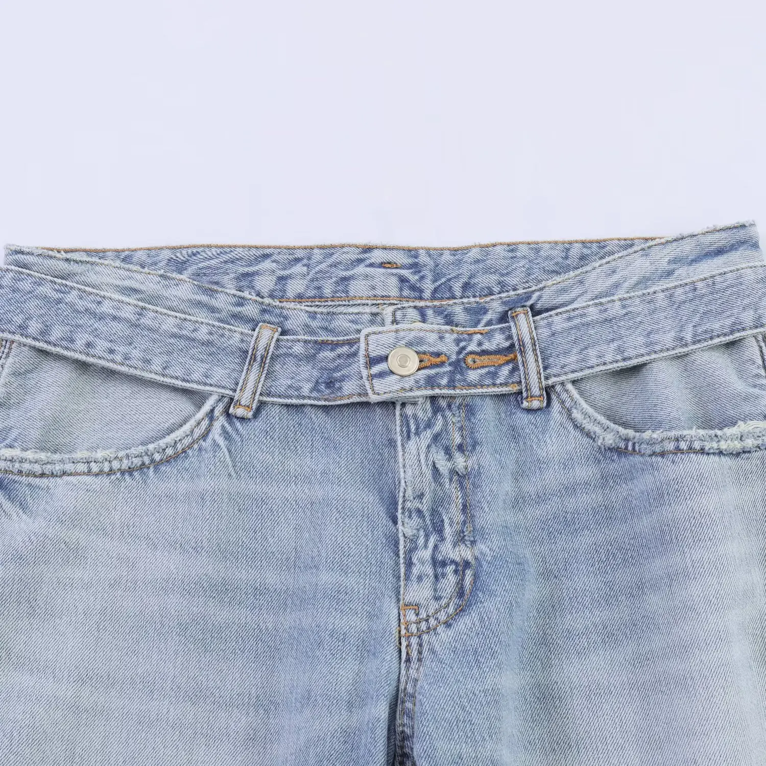Withered 2026 Casual Versatile High Waisted Buckle Denim Wide Leg Pants For Women Jeans Women's Jeans Women's Denim Pants Woman
