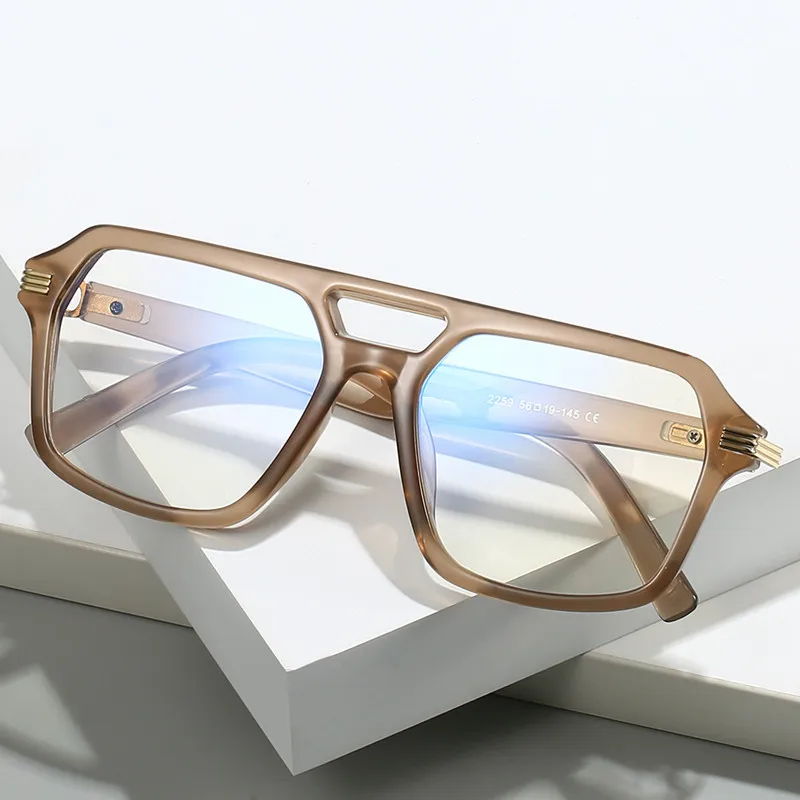 Fashionable Ladies' Double Beam Frame Reading Glasses Women Men Anti Blue Large Frame Glasses Simple Classic Presbyopic Glasses