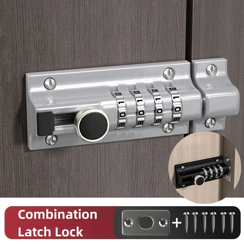 

Pin Code Lock Zinc Alloy Door Latch Without Punching Waterproof and Rust-proof Outdoor Anti-theft Sliding Door Window Lock