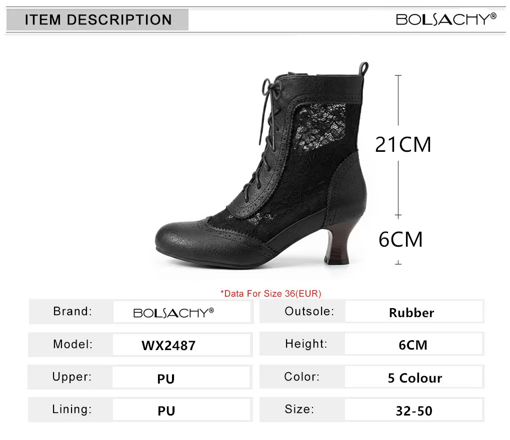 Women Victorian Pointed Toe Ankle Boots Leather Lace Hollow Out Punk Lace Up Strange Steampunk High Heel Shoes Plus Size 32-50