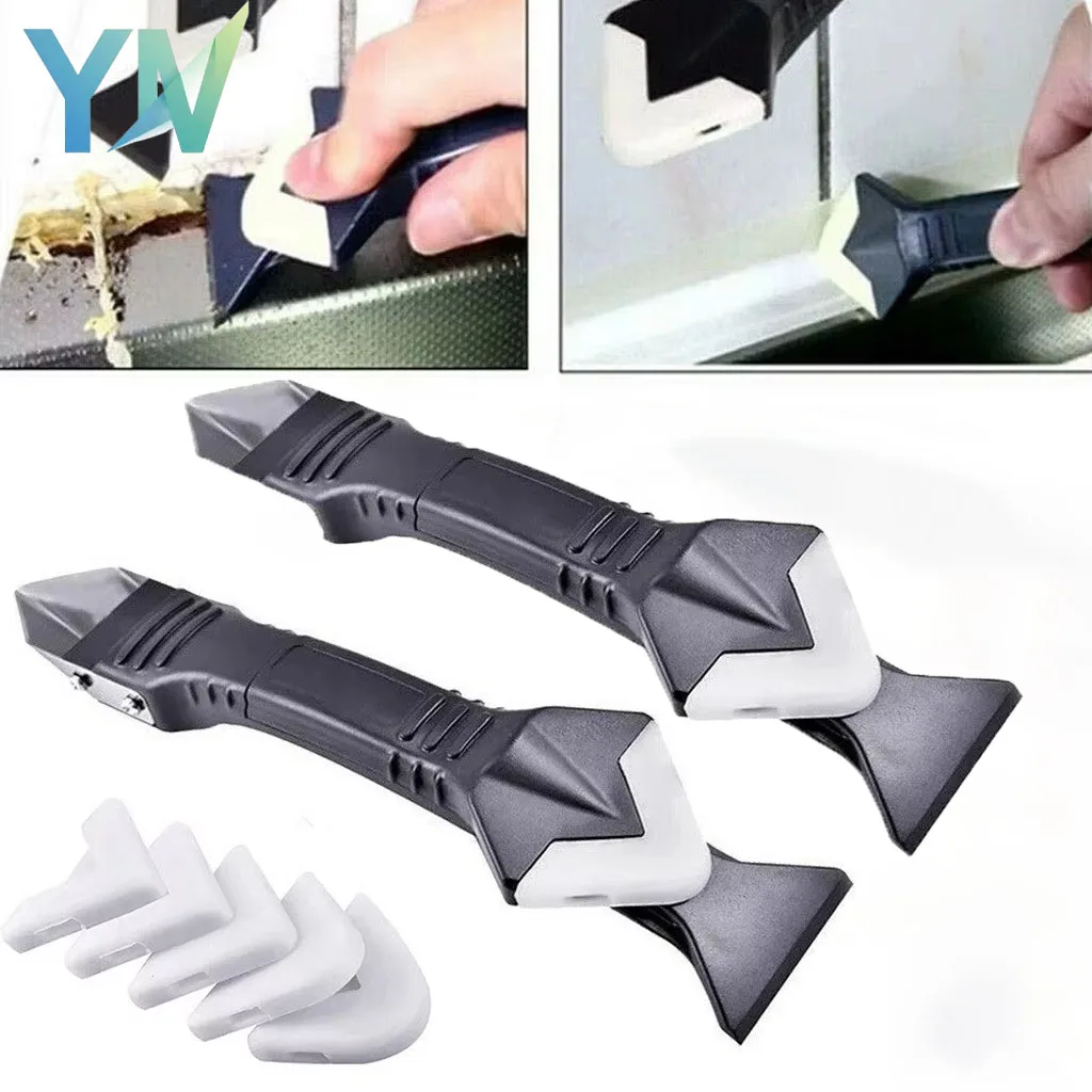 

Профессиональный набор инструментов для удаления затирки и герметика с металлическим скребком и силиконовым шпателем для очистки углов плитки и швов