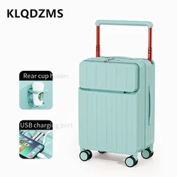 KLQDZMS Cabin Luggage Men's Large Capacity Trolley Case Front Opening Boarding Box 20