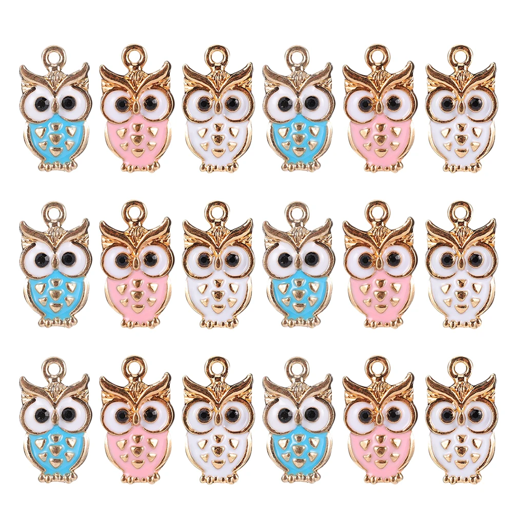 

30 Pcs Jewelry Accessories DIY Charm Owl Enamel Pendants Necklace Beads Animal Charms Craft Cute Friendship Bracelet Keychain