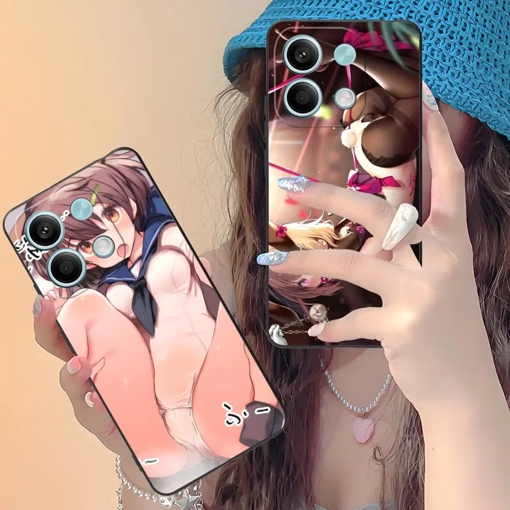 حافظة هاتف لهاتف Xiaomi Redmi Note 14 13 12 11 A5 3 2 1 Pro Plus 4G 5G طباعة ملونة واقية جميلة لطيفة لفتاة هنتاي Waifu