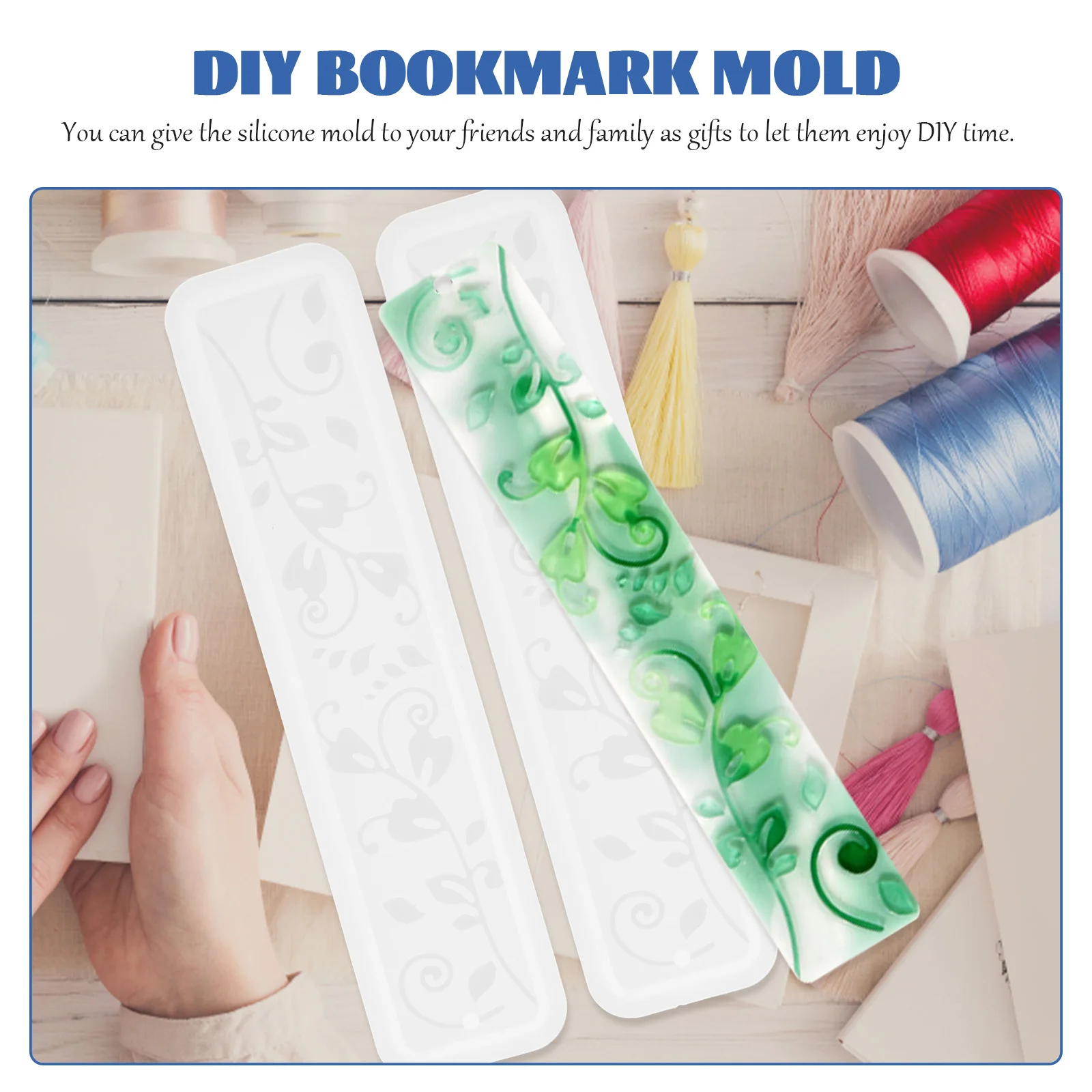 

2 Pcs Bookmark Silicone Mold DIY Number Making Bookmarks Marker for Resin Epoxy Molds Simple