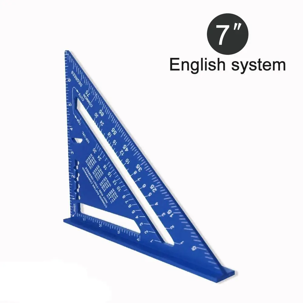 Aluminiumlegering 7 inch driehoek liniaal inch metrische hoekliniaal gradenboog vierkante meting meet- en meetinstrumenten precisie