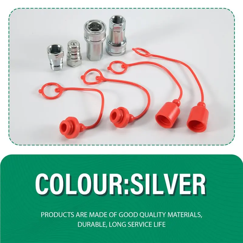 ABRE-3/8Inch NPT Thread ISO7241-1A Hydraulic Couplings Tractor Hydraulic Coupler Coupler Set With Dust Cap