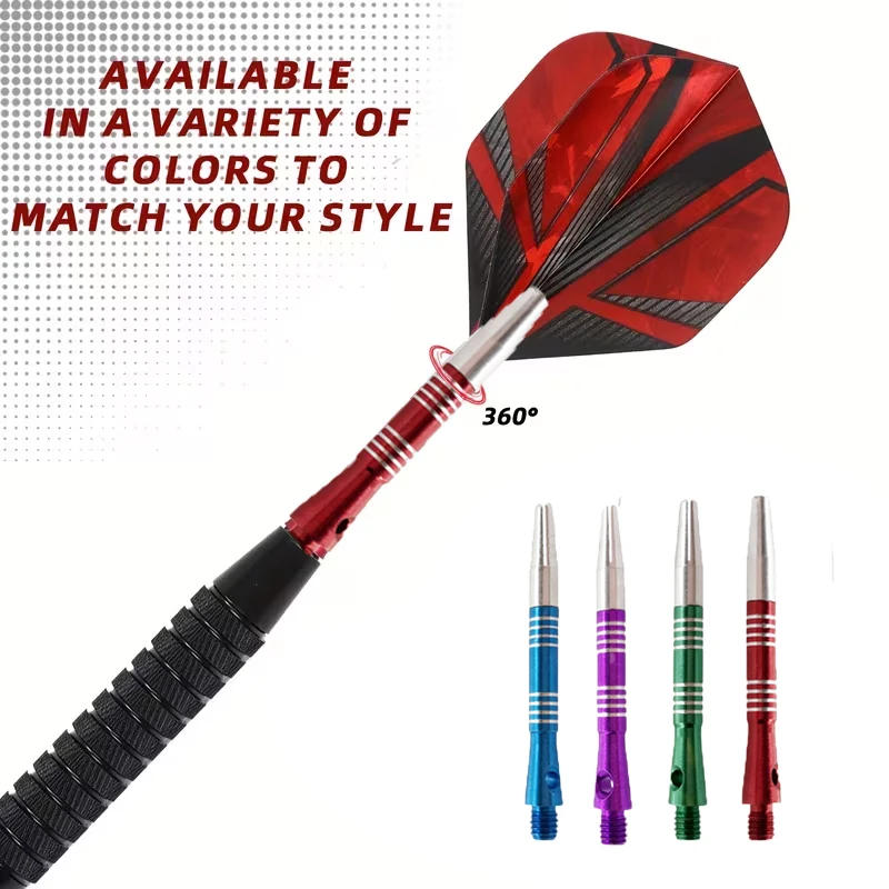 Aluminum Alloy 360 Degree Rotating Dart Shaft Medium Stem Lightweight Darts Parts Accessories Red Blue Black