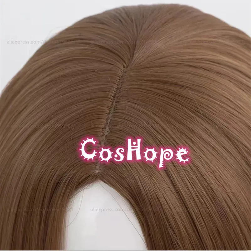 Peruka cosplay anime 2025 Psycholog Ada Mesmer, 65 cm, długa, kręcona, brązowa, odporna na ciepło, syntetyczna.