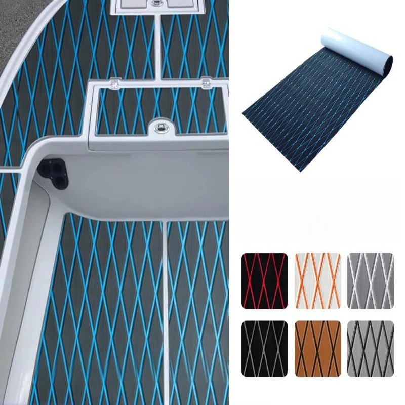 2400x450x6mm EVA Foam Decking Sheet  Anti-Skid Boat Deck Self-Adhesive Yacht Flooring Pad Anti-fatigue Mat Diamond Shapes Rug