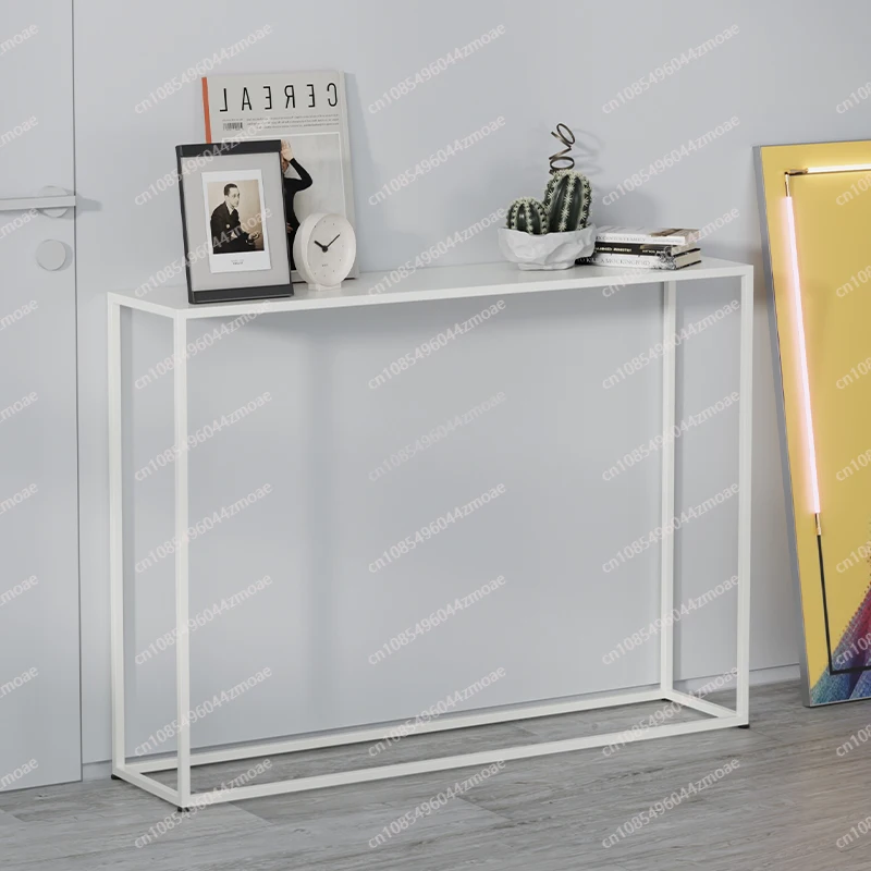 طاولة مدخل من الحديد المطاوع، علبة شريط حائط بسيطة وحديثة، كشك أرضي، طاولة مدخل، أريكة، رف خلفي، فجوة ضيقة