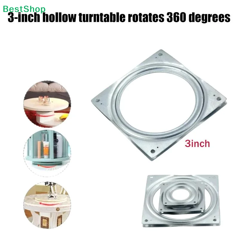 ♫3-inch Hollow Lazy Susan Turntable Bearing,360°Rotating Metal Swivel Plate for Cabinets,Tables & Displays