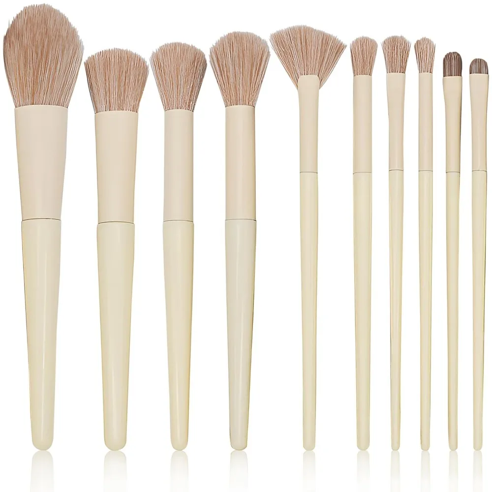 Mastering Makeup Application with Synthetic Brushes Set for Foundation, Powder, Concealer, and Eye Shadows