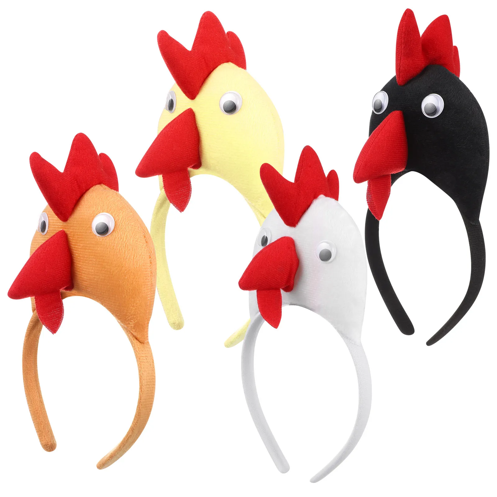 

4pcs Rooster Headband Party Headwear Festival Hair Accessories Animal Hair Hoop Easter Costume Headbands For Women Carnival