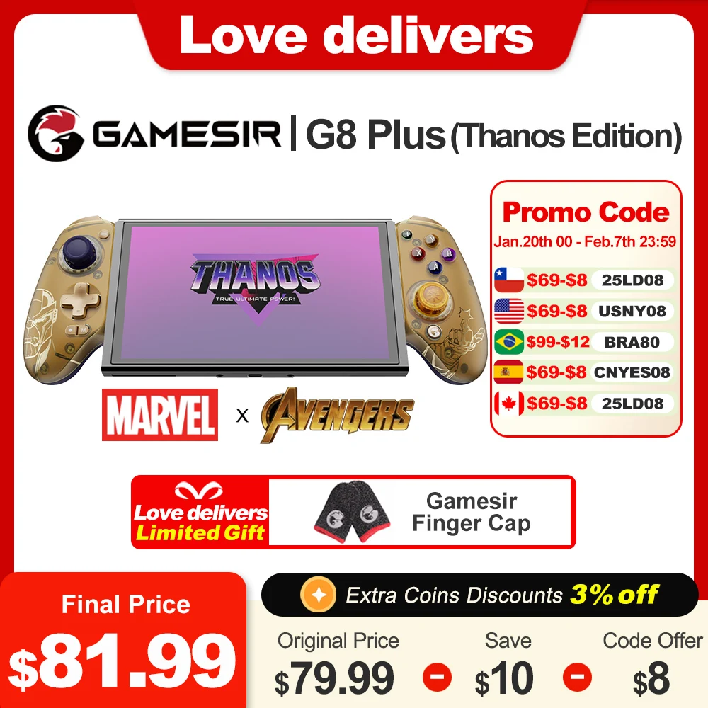 Gamesir G8 Plus Marvel Thanos Limited Edition Wireless Mobile Gaming Controller Gamepad for Nintendo Switch Tablet Smartphone PC