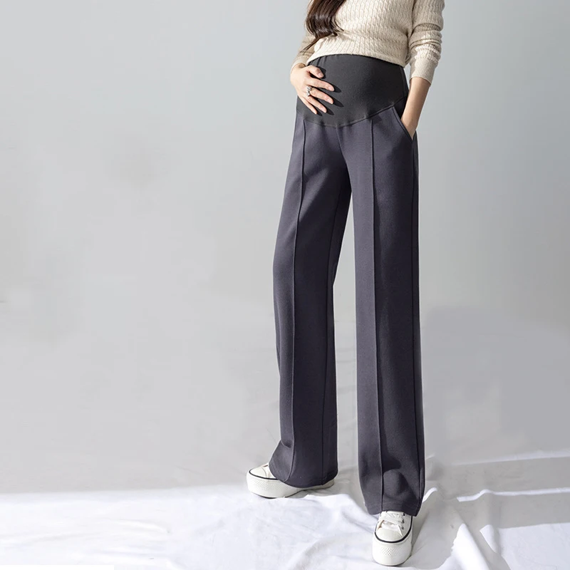 Spring Autumn Straight Pants For Pregnant Women Casual Overalls Maternity Trousers Office Work Pregnancy Formal Clothes