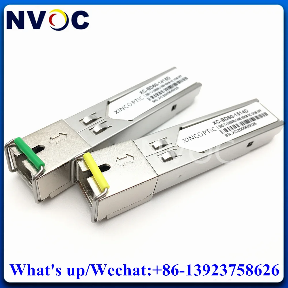 

1.25G BIDI 60KM SC SFP,1G Gigabit WDM Single Mode Fiber 1310/1550nm Transceiver Module Compatible with Cisco/Mikrotik Switch