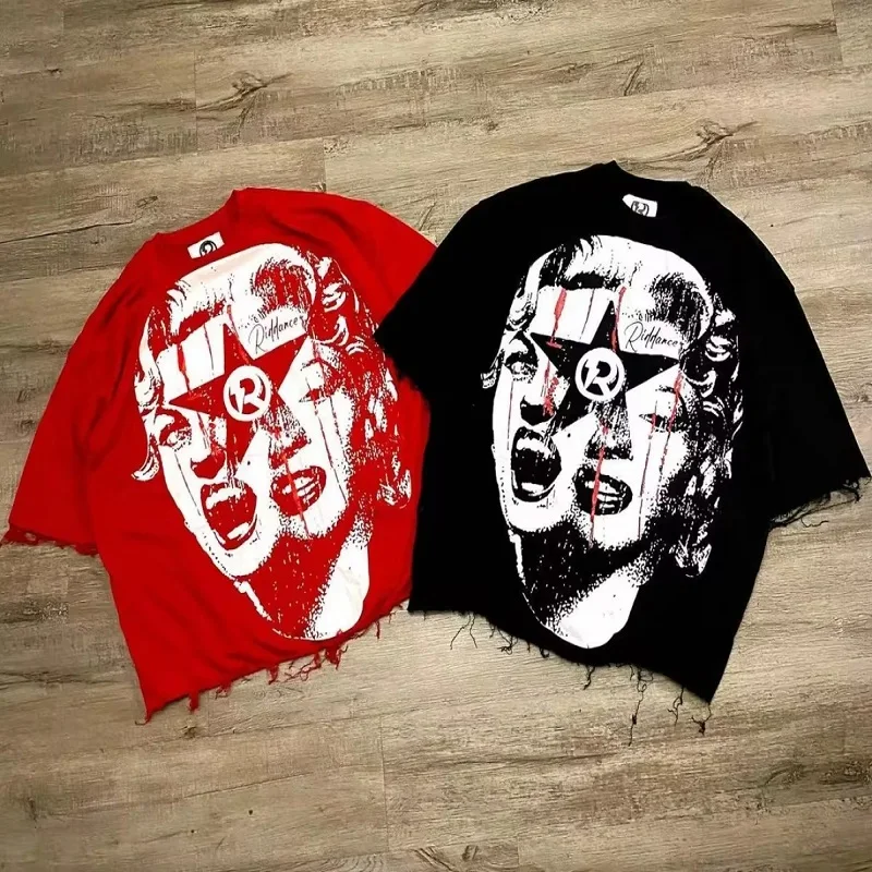 Hip Hop Y2K Tops übergroße gedruckte Grafik T-Shirts Harajuku Gothic Männer und Frauen Sommer T-Shirt lässige Streetwear Kleidung