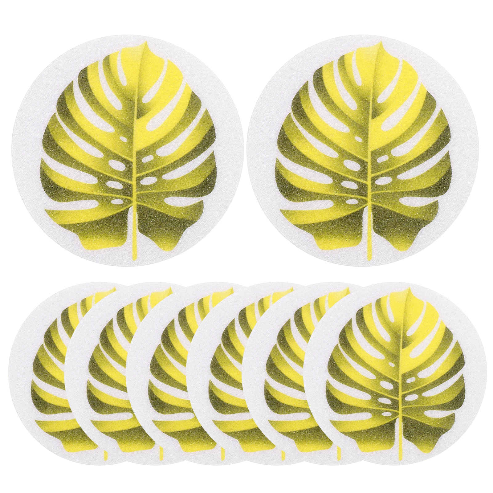 

Non-slip Bath Stickers Waterproof Leaf Shaped White Yellow Kids Tape Smooth Surface Bathtub Stickers Anti-slip Learning Shape