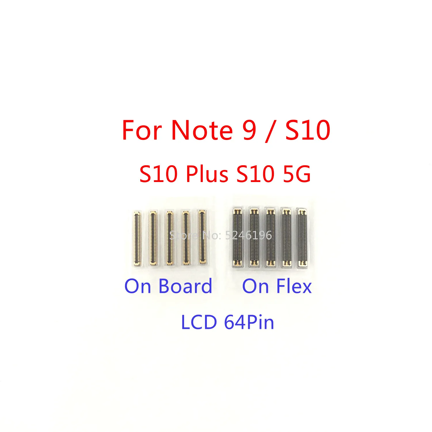 5-10pcs LCD Display Screen Flex FPC Connector 64Pin For Samsung Galaxy Note 9 S10 S10 Plus S10 5G Plug On Board