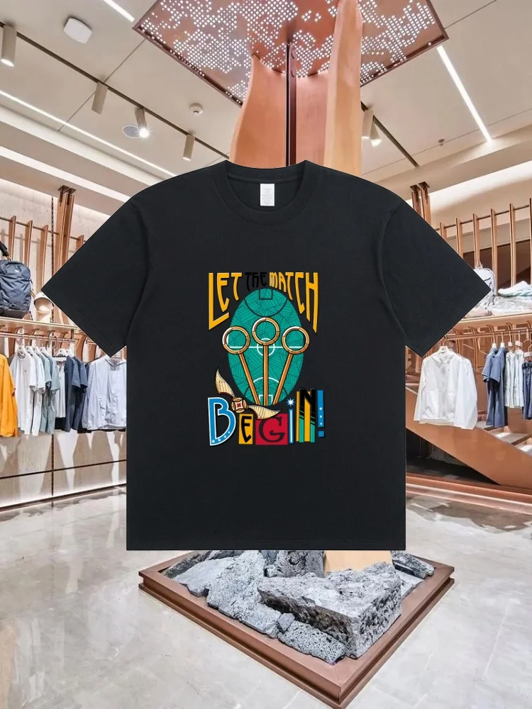 Let The Match Begin Quidditch Team Fun Camiseta de manga corta Ropa de moda Camiseta de manga corta de algodón de calidad para hombres y mujeres