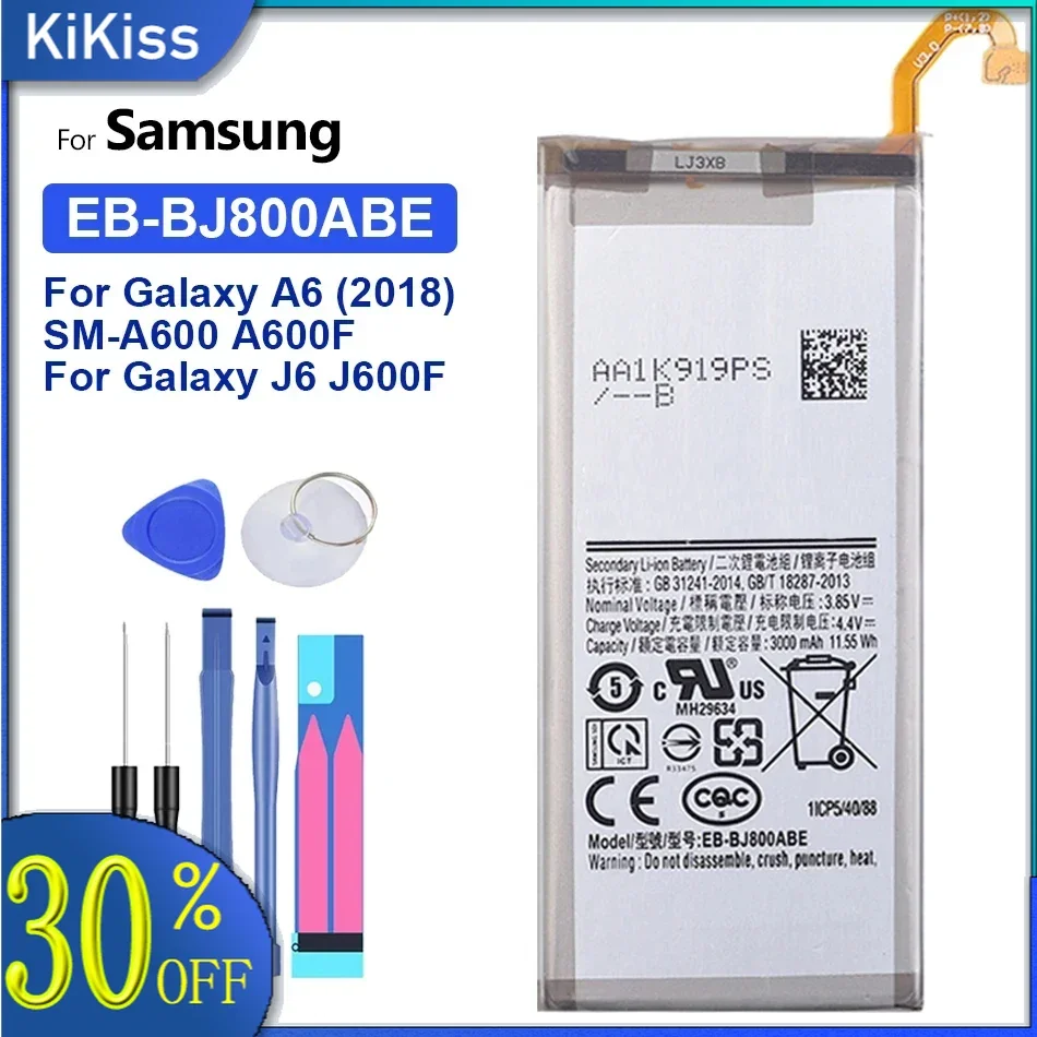 Battery EB-BJ800ABE 3000Mah For Samsung Galaxy A6 (2018) SM-A600 A600F J6 J 6 J600F High Quality Bateria