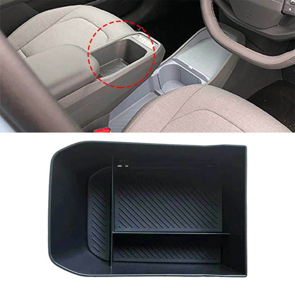 

Black Car Central Console Armrest Front Storage Box Organizer Holder Container Tray Stowing Tiding For Kia EV3 2024+